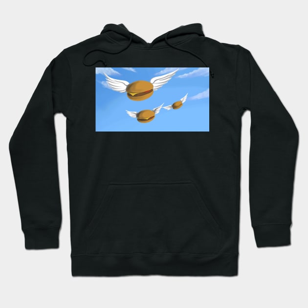 Flying Burgers Hoodie by Tom2311Tom